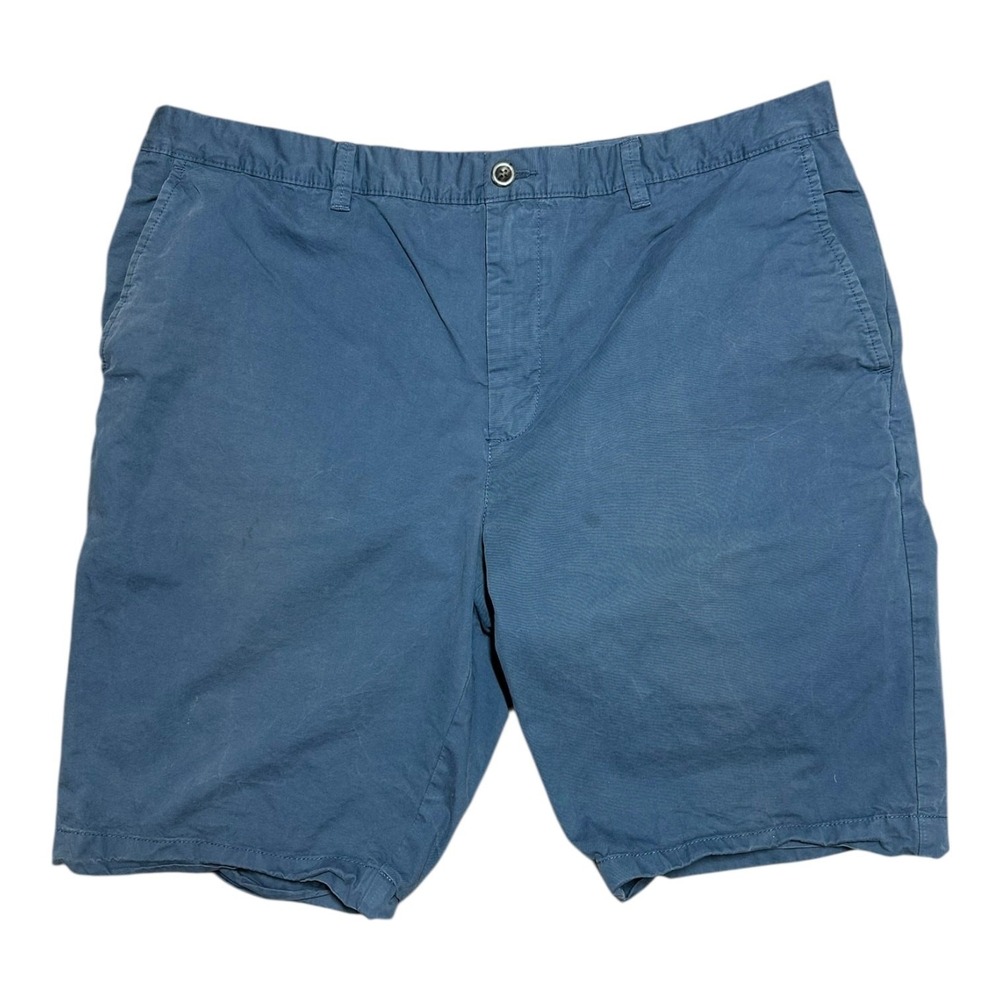 Roundtree & Yorke Casuals Chino Shorts Men's 40W Dusty Blue Cotton